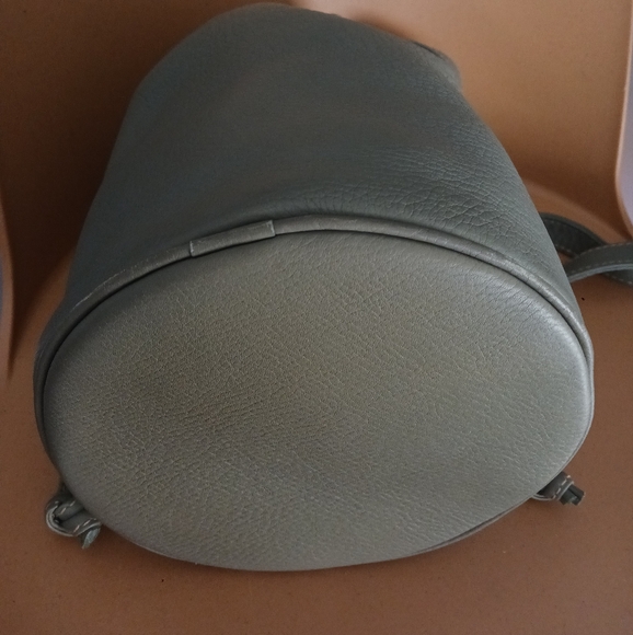 Slate Blue Textured Mini Bucket Bag with Adjustable Strap mint green - Picture 9 of 12